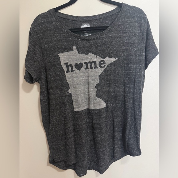 State of Mind Tops - State of Mine Minnesota "Home" Graphic Tee - Heather Grey - Medium